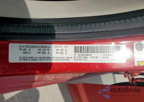 2007 Chrysler Sebring Touring z USA, uszkodzony, nr VIN 1C3LC56K67N681437